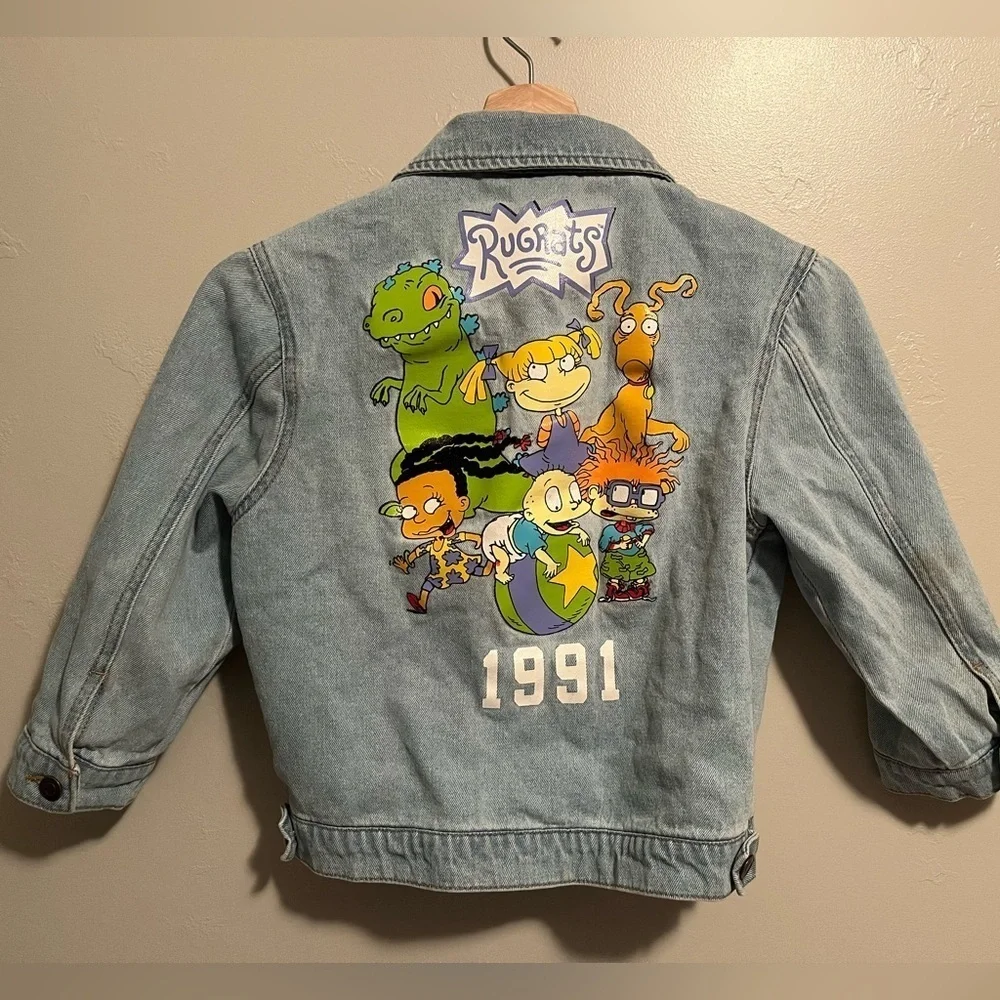 Mini Rugrats Don't Be A Baby Denim Jacket - Light Blue Wash
